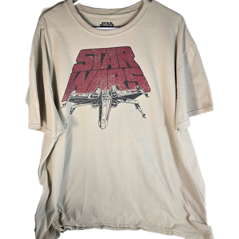 Star Wars X Wing Fighter Graphic T Shirt Beige‎ Mens 2XL Fifth Sun